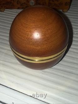Antique Reuge Round Wooden Music Box Switzerland TILL The End