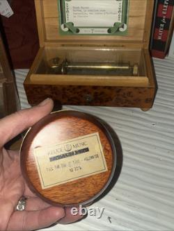 Antique Reuge Round Wooden Music Box Switzerland TILL The End