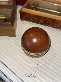 Antique Reuge Round Wooden Music Box Switzerland TILL The End