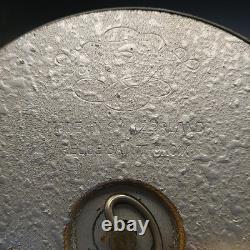 Antique Reuge Sainte-Croix Metal Switzerland Round Music Box Tin Zermatt Scene