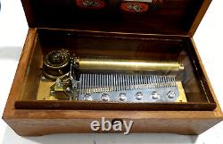 Antique Reuge Sainte-croix Swiss Cylender Music Box 6/41 Solid Walnut Wood Case