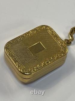 Antique Reuge Ste Croix Swiss Miniature Wind-Up Music Box Key Chain Pendant
