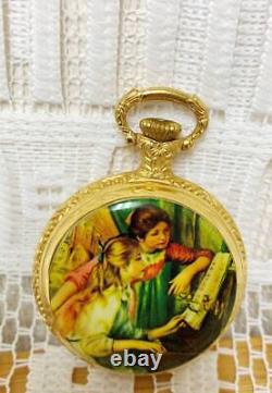 Antique Reuge Swiss Made Pendant Music Box Girl Playing The Piano