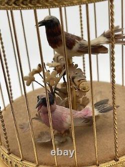 Antique Reuge Swiss Musical 2 Bird Cage Sounds Beautiful