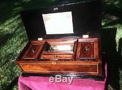 Antique Rosewood 72 Note Reuge Music/jewery Box