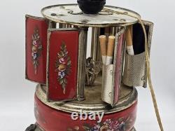 Antique Simo Reuge Lipstick Cigarette Holder Ballerina Carousel Music Box As Is