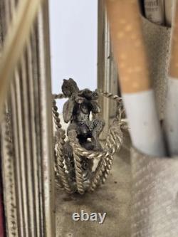 Antique Simo Reuge Lipstick Cigarette Holder Ballerina Carousel Music Box As Is