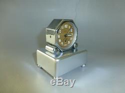 Antique Swiss Wind Up Musical Alarm Clock Reuge Music Box Plays 2 Songs Alarm