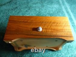 Antique Swiss mechanical Rouge music box 3 tune traditional handmade shield case