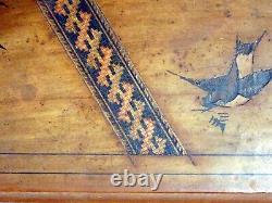 Antique Wooden Swiss Musical Jewelry Box Inlaid Birds Reuge O Sole Mio