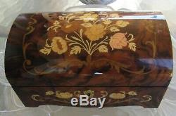 Authentic Reuge Marquetry Wooden Treasure Chest Music Box Love Story 8.5 L