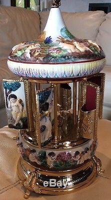 Awesome Reuge Cigarette/lipstick Musical Carousel Works Beautifully-Love Story
