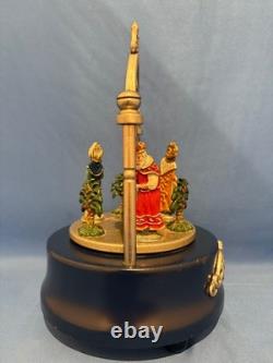 BAVARIAN Kuehn Christmas Music Box Nativity Pewter Figurines Germany REUGE