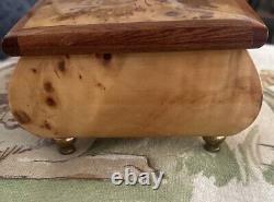 BEAUTIFUL Vintage Reuge San Francisco Music Box Company Wooden Wind-Up Music Box