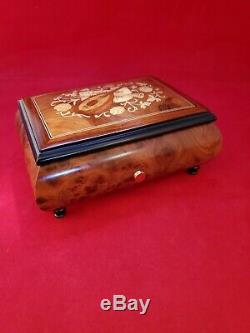 Beautiful Inlaid Music Box with 36 Note Reuge Swiss Precision Movement. Listen