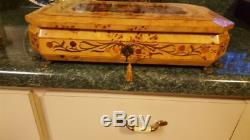 Beautiful Large Reuge Jewelry And Music Box Rare Lift Out Tray