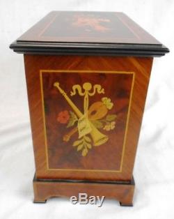 Beautiful Reuge 72 Note Sorrento Music Box Inlaid Wood 3 Pieces by Schubert