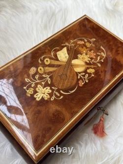 Beautiful Reuge Italian Wood Music Jewelry Box Fur Elise WORKING