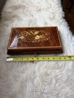 Beautiful Reuge Italian Wood Music Jewelry Box Fur Elise WORKING