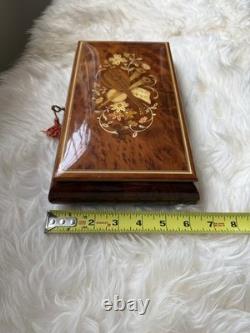 Beautiful Reuge Italian Wood Music Jewelry Box Fur Elise WORKING