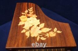 Beautiful Reuge Marquetry Inlaid Wood Italian Sorrento Piano Music Jewelry Box