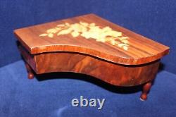 Beautiful Reuge Marquetry Inlaid Wood Italian Sorrento Piano Music Jewelry Box