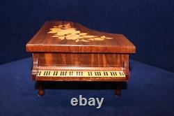 Beautiful Reuge Marquetry Inlaid Wood Italian Sorrento Piano Music Jewelry Box