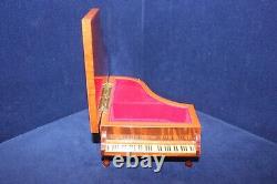 Beautiful Reuge Marquetry Inlaid Wood Italian Sorrento Piano Music Jewelry Box
