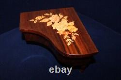 Beautiful Reuge Marquetry Inlaid Wood Italian Sorrento Piano Music Jewelry Box