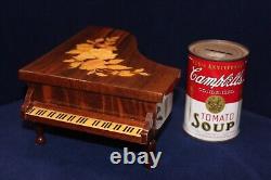 Beautiful Reuge Marquetry Inlaid Wood Italian Sorrento Piano Music Jewelry Box