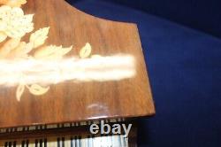 Beautiful Reuge Marquetry Inlaid Wood Italian Sorrento Piano Music Jewelry Box