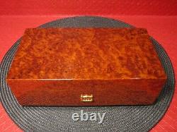 Beautiful Reuge Music Box 52 Note Swiss Movement 4/50 Burl Wood Case Works