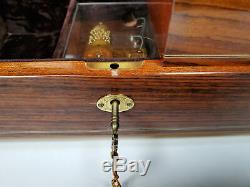 Beautiful Vintage Reuge Inlay Inlaid Jewelry Music Box Tchaikovsky Waltz
