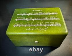 Beautiful Vtg. Swiss Luge Music Box Glockenspiel Mozart's Opera The Magic Flute