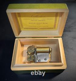 Beautiful Vtg. Swiss Luge Music Box Glockenspiel Mozart's Opera The Magic Flute
