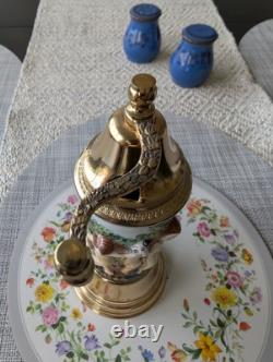 CAPODIMONTE porcelain Grinder Music Box By Reuge Switzerland, ITALY