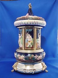 Capodimonte Carousel Music Reuge Musical Tunes DOCTOR ZHIVAGO & EDELWEISS