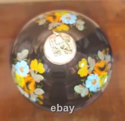 Carousel music box, 60s, Reuge cigarettes, lipstick, hand-decorated, black