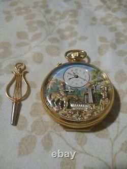 Charles Reuge Double Automation Pocket Watch Huntsman's Rest Musical Watch