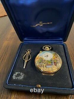 Charles Reuge Double Automation Pocket Watch Moving Face Musical Watch