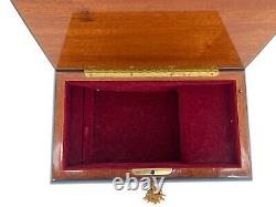 Collectible Reuge Sainte-Croix Swiss Music Box, Fine Woods Inlaid Varnished Hand