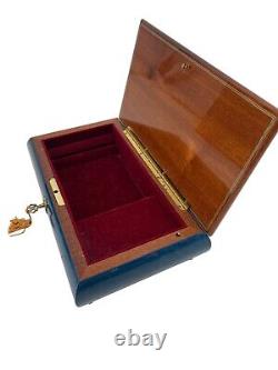 Collectible Reuge Sainte-Croix Swiss Music Box, Fine Woods Inlaid Varnished Hand