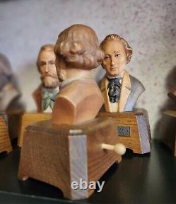 Composers Busts. 6 Composers-Classics and Romantic Epochs. With Reuge Music Box