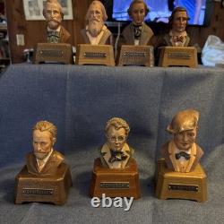 Composers Busts. 7 Composers-Classics and Romantic Epochs. With Reuge Music Box