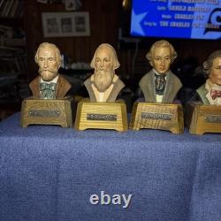 Composers Busts. 7 Composers-Classics and Romantic Epochs. With Reuge Music Box