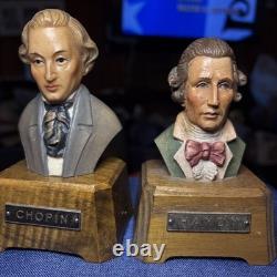 Composers Busts. 7 Composers-Classics and Romantic Epochs. With Reuge Music Box