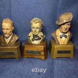 Composers Busts. 7 Composers-Classics and Romantic Epochs. With Reuge Music Box