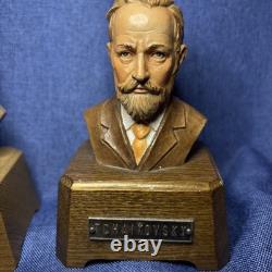 Composers Busts. 7 Composers-Classics and Romantic Epochs. With Reuge Music Box