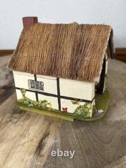 Cottage Music Box Pauline David Reuge Movement Working. Thatched Smithy Vtg 60s