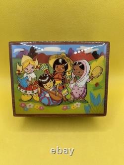 Disney Its a Small World Wooden Music Box Reuge Swiss Movement Mary Blair Art